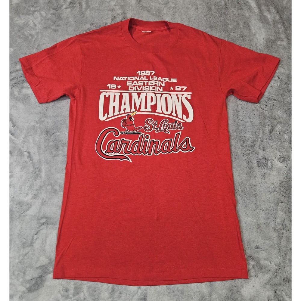 Vintage Logo 7 St. Louis Cardinals 1987 Division Champions T-Shirt Size Small